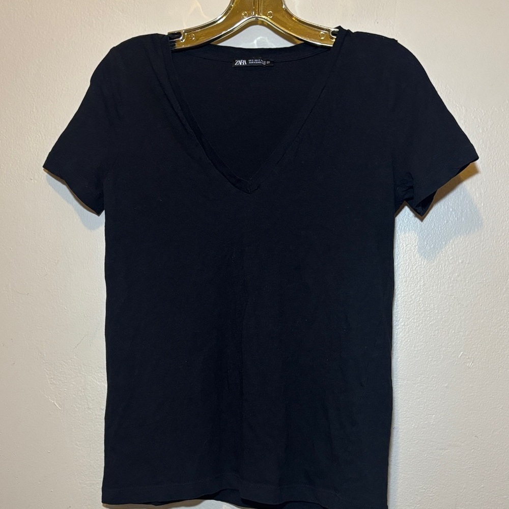 Zara Classic Black V-Neck Tank Top